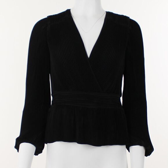 The Kooples Pleated Wrap Top - Picture 2 of 5